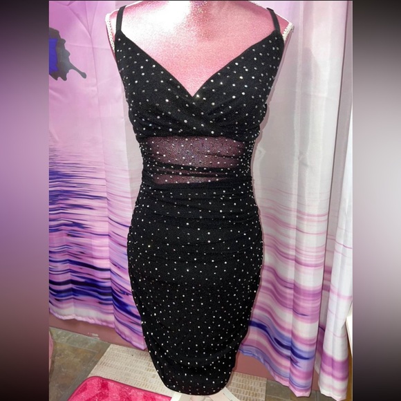 rhinestone mesh dress - Picture 2 of 5